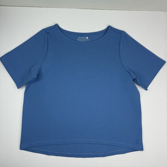 Betabrand Women’s NWT Tide Pool Boat Neck Short Sleeve Boxy Hi-Low Top L/C44 - Picture 5 of 12
